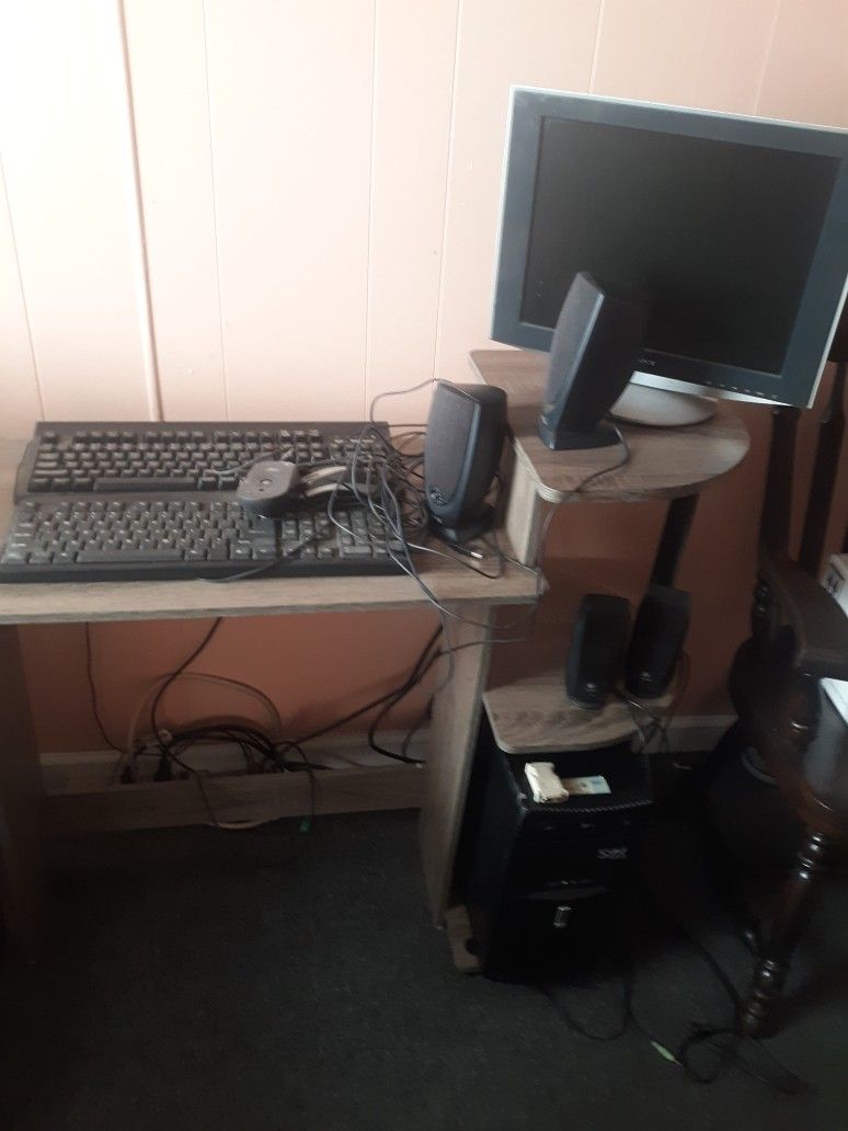 Computer and desk