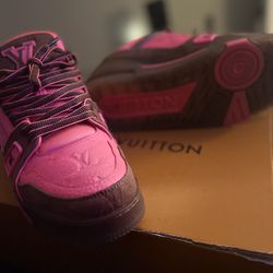 pink brown louis vuitton sneakers