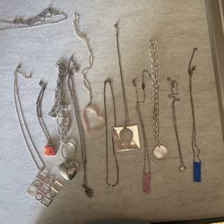 Jewelry- Necklaces- Silver Color and Stones
