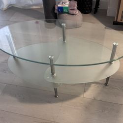 Modern Glass Coffee Table – 3’2” Wide x 16.5” Tall – $60 OBO