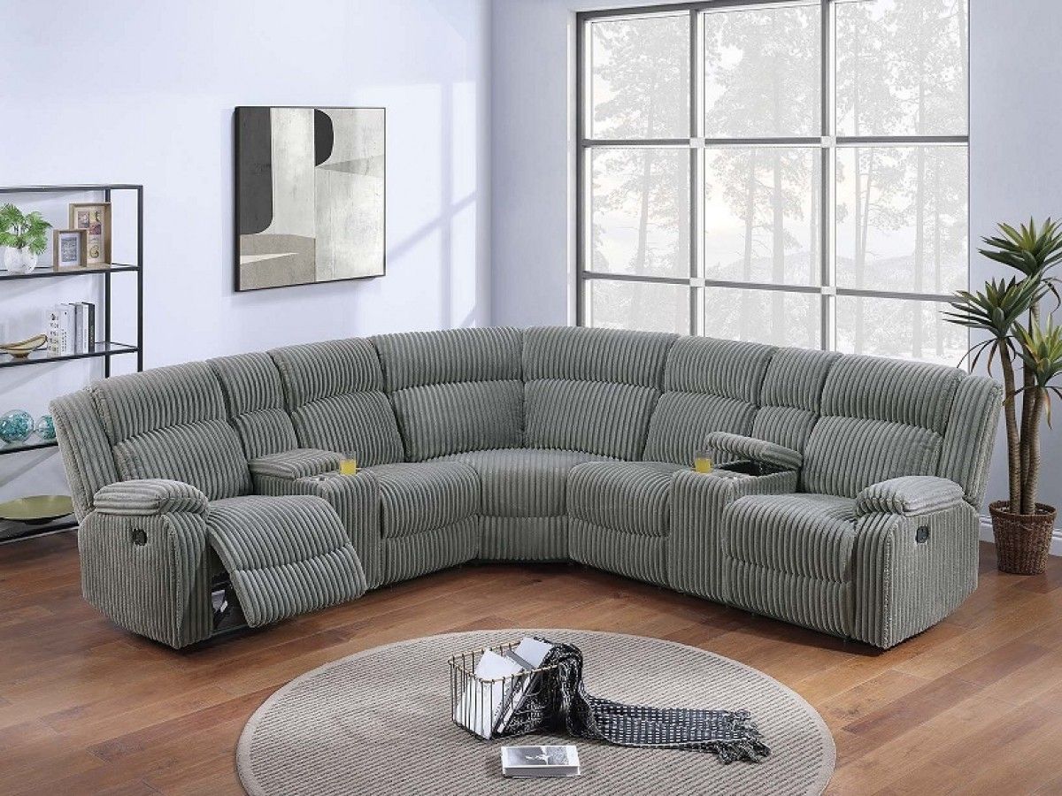 Recliner Sectional + 2 x Console + Cup Holders