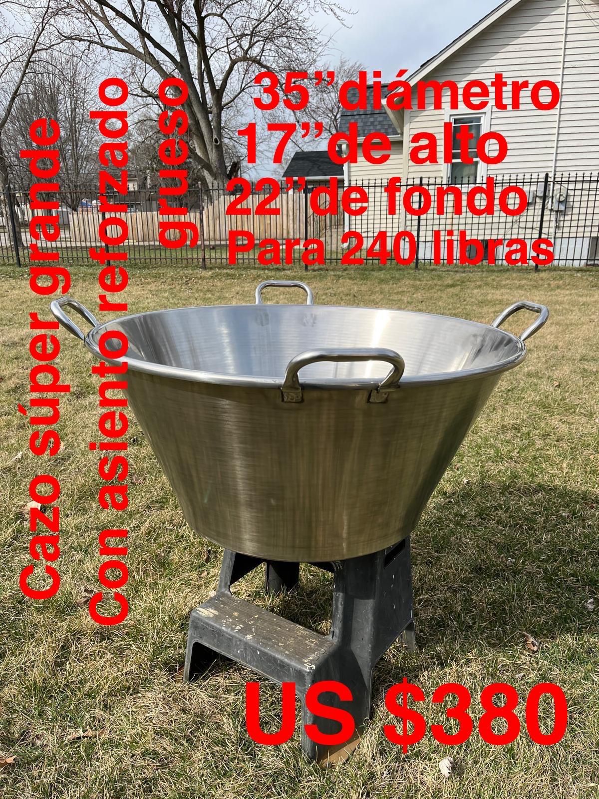 Cazo Chicharrónero Súper Grande Con Asiento Reforzado Grueso