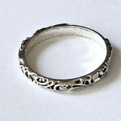 FLORAL FASHIONISTA NEW SIZE 6 TITANIUM FOREVER WEAR SILVER ETERNITY BAND