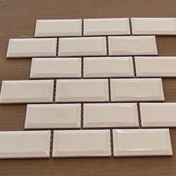 Tile 2 Packs, Mosaic 12x12. White Gloss Bevel. Total 27 Sheets. Each Sheets $4