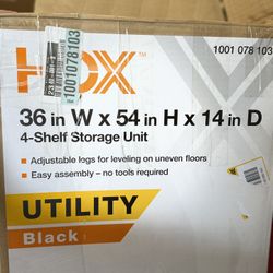 HDX 4- Tier Steel Wire Shelving Unit In Black 