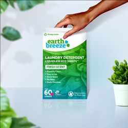 New Earth Breeze Laundry Detergent Eco-Sheets Fresh Scent laundry clothes organizer home house