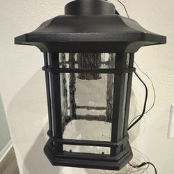 Black Outdoor Hanging Porch Light Fixture