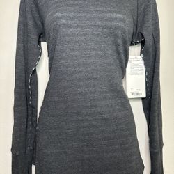 NEW With Tags Lululemon “Open Your Heart” Reversible  Long Sleeve Striped Tee SIZE 6 