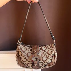 Vintage Guess brown monogram mini shoulder  bag