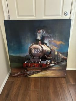 Large Metal 3D Train Wall Art 39”x39”