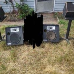 Old vintage collectible concert speakers.