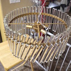 Brushed brass pendant chandelier