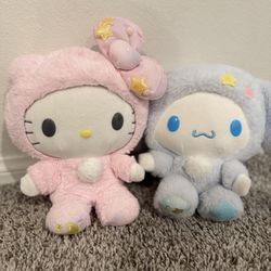 Hello Kitty & Cinnamonroll Plushies (pair) 