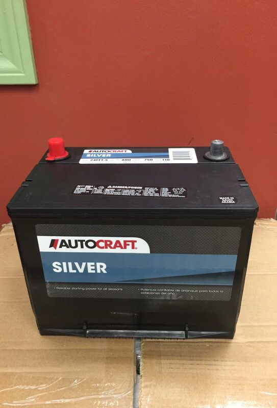 Car Battery AutoCraft Silver Part # 24FFT-5 Top Post. Trade in no problem...