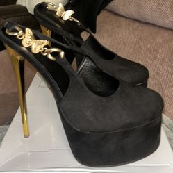 Butterfly Chain Strap Platforms,Sexy Slip On Stilettos