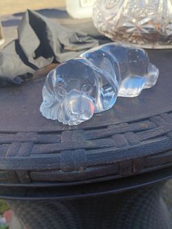 Antique glass dog