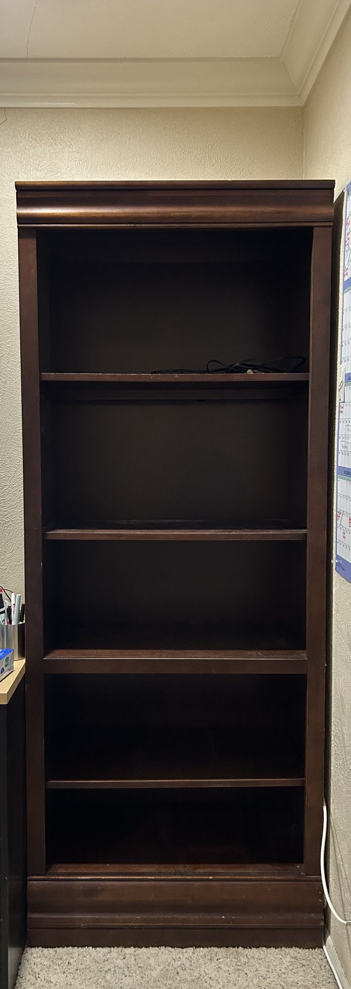 Solid Wood Bookcase With Adjustable Shelves