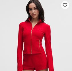 Red lululemon cropped define jacket