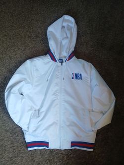 NBA white bomber jacket size small in mens