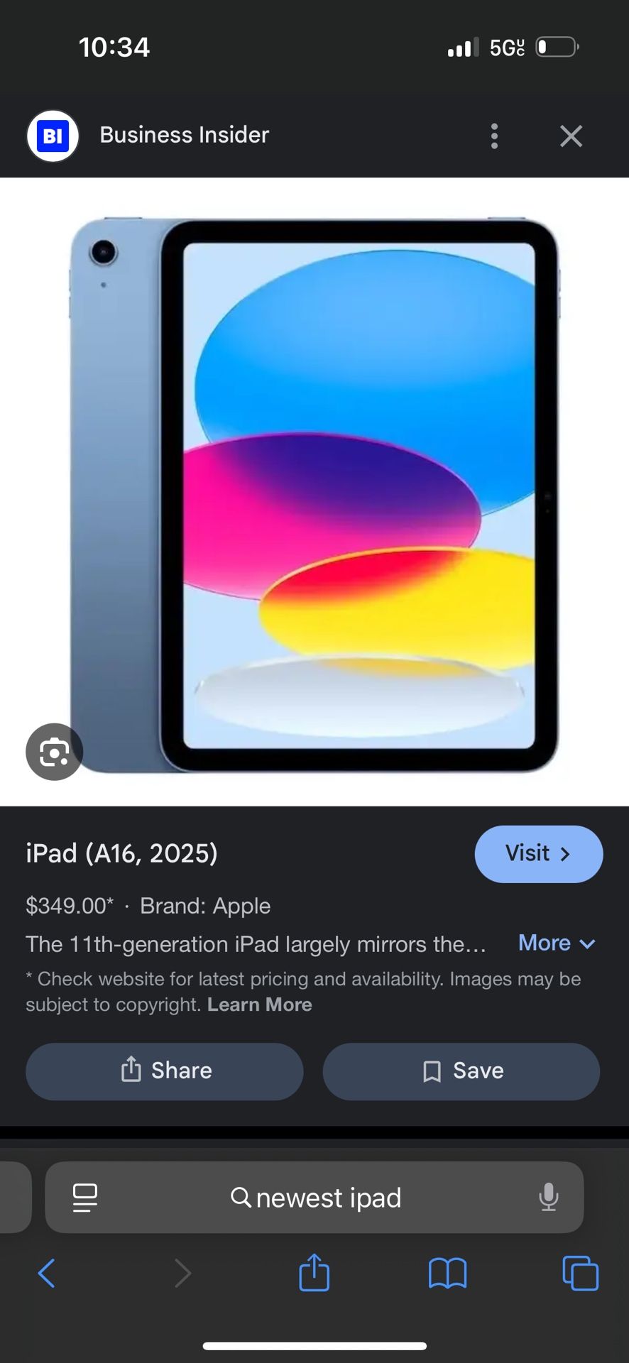 iPad 11th Gen (A16)