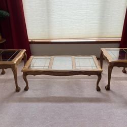 Classic Claw-Foot Coffee Table & End Tables Set