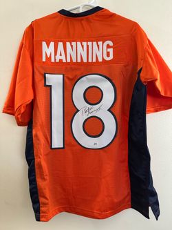 PEYTON MANNING SIGNED DENVER BRONCOS AUTOGRAPHED CUSTOM ORANGE JERSEY W/COA XL 502