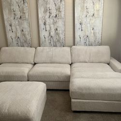 Sectional Sofa - 4pc Modular Sectional W/ Large Chaise & Ottoman