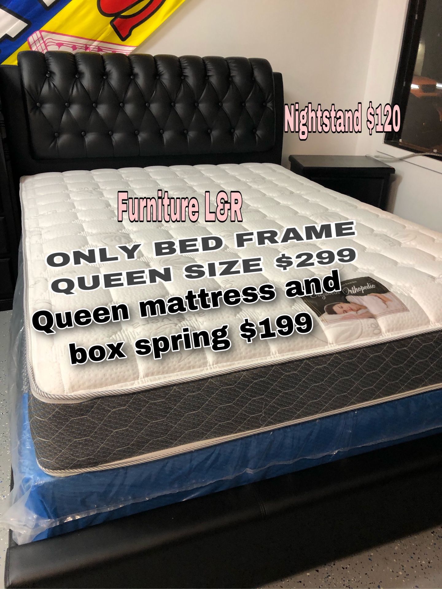 QUEEN SIZE BLACK BED FRAME NEW IN BOX