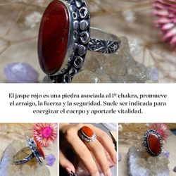 ✨✨✨ Sterling Silver  Red Jasper Gemstone Ring Size 9  ✨✨