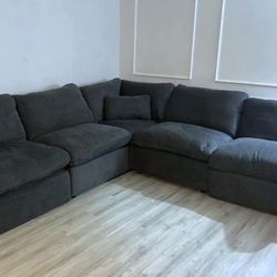 Navy Cloud Couch Modular Sectional Sofa 
