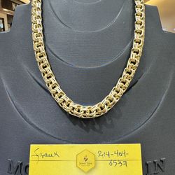 10kt- Semi Solid Chino Chain 10MM-26”.