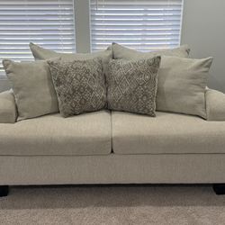 Cream Sofa and Loveseat Set