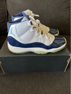 Jordan Air Jordan 11 Retro BG Boys White/Blue Sneakers US 5Y 378038-123