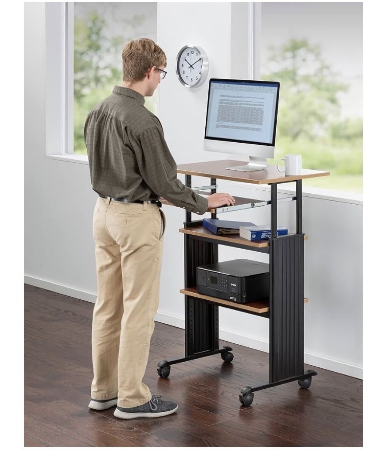 NEW (Retail $246) Mobile Stand-Up Height-Adjustable Desk