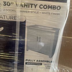30” White shaker Vanity