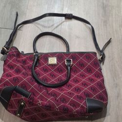Dooney & Bourke Willa Signature Monogram Zip Satchel Shoulder Bag Medium Size