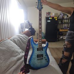 Schecter Guitar Research Omen Extreme-6 Electric Guitar Ocean Blue Burst