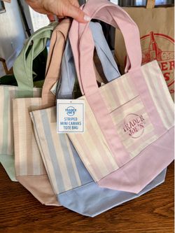Trader Joe’s Pastel STRIPED Mini Totes 🩷🤎💚🩵