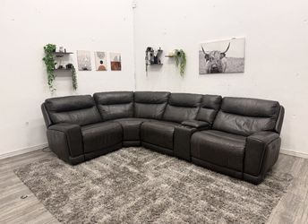 Leather Couch Power Recliner - Free Delivery 