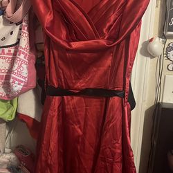Red Retro Vintage Stile Dress 