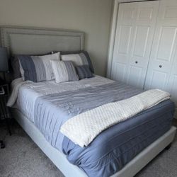 Full Size Box Spring, Mattress And Headboard
