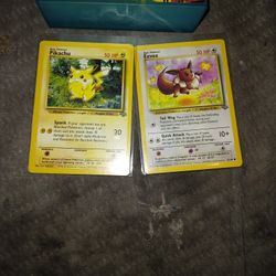 Pikachu & Eevee Cards From Jungle Set
