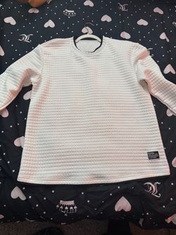 White Textured Quilted Long Sleeve Shirt