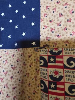 Vintage 1992 Discover America Patriotic Quilt / Throw