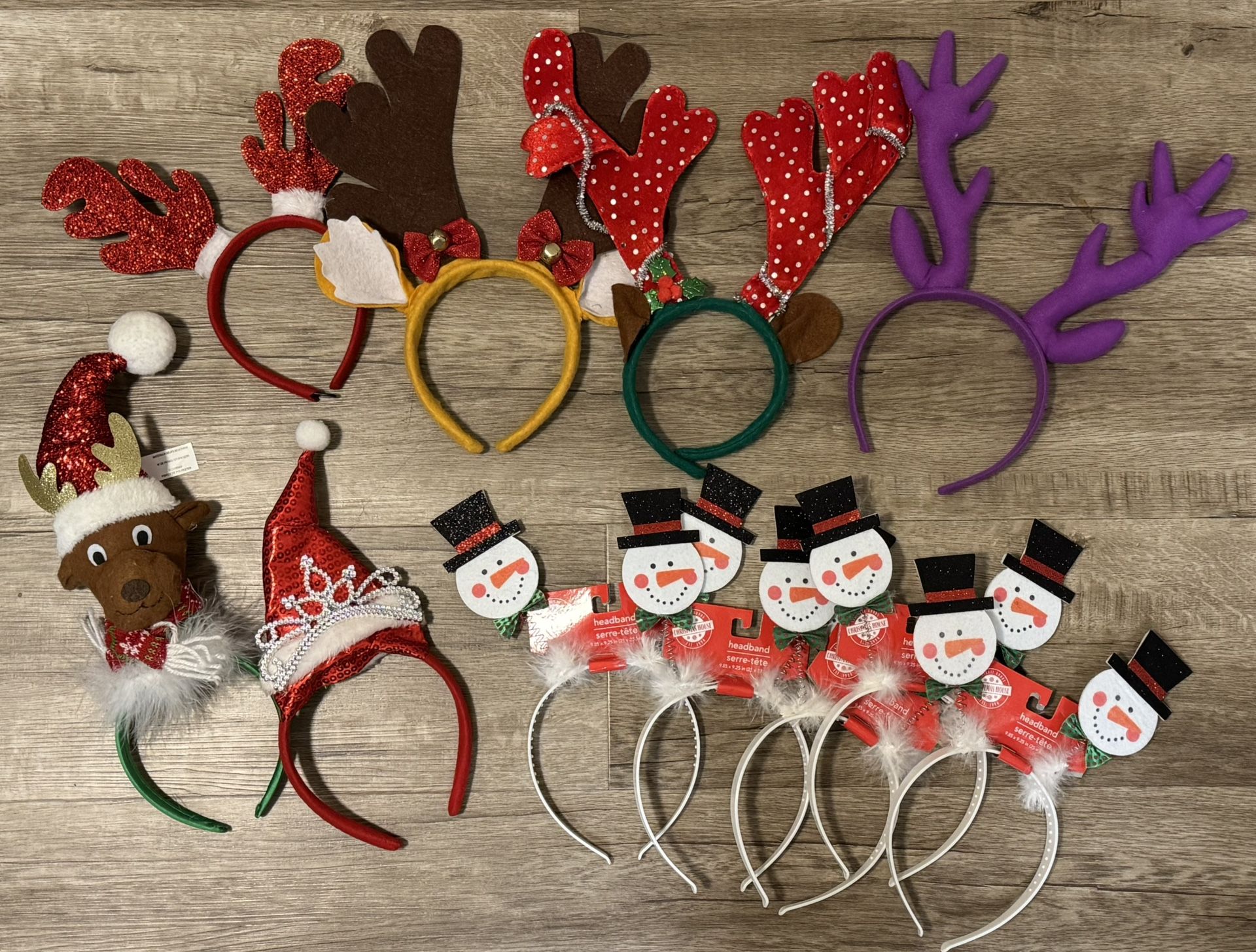🚨Bargain: 🎄Christmas/Holiday Headbands: Santa Hats, Antlers, Snowmen (brand new)