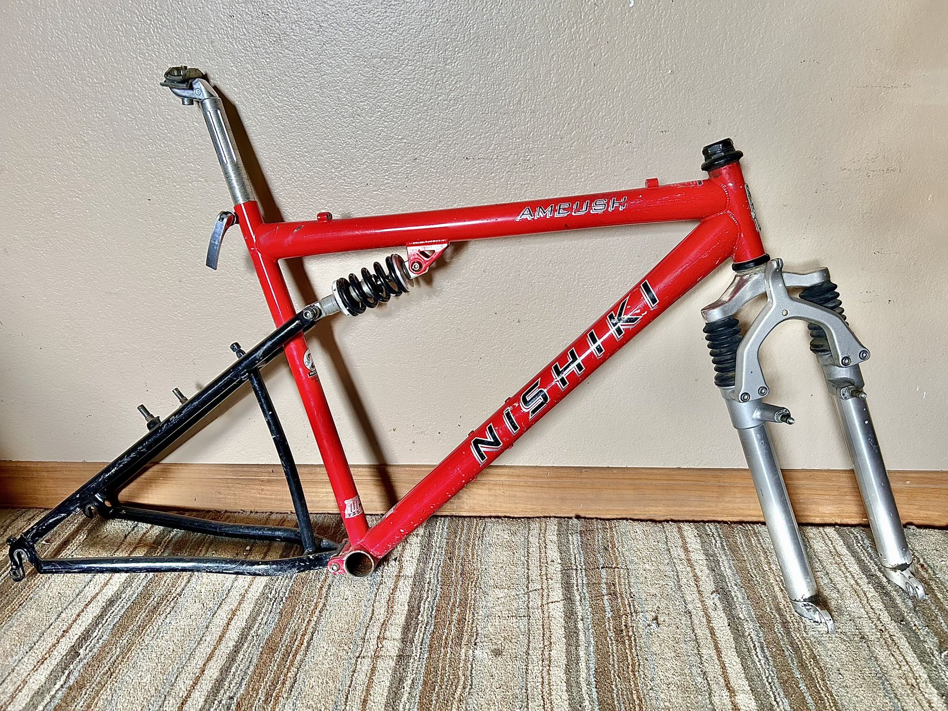 NISHIKI AMBUSH STEEL USA FULL SUSPENSION FRAME FORK POST MORE PARTS