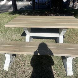 Handcrafted Farmhouse Kitchen Table With Bench