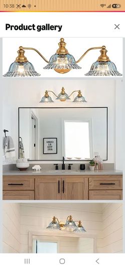 XIEDUN Brass Grey Blue 3 Light Vanity Light