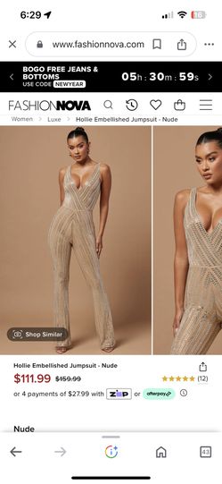Fashion Nova Hollie Embellished Jumpsuit
