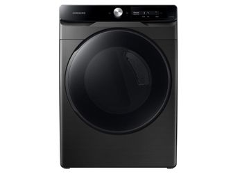NEW! SAMSUNG 7.5 cu. ft. Smart Dial Electric Dryer with Super Speed Dry in Brushed Black Model #DVE45A6400V/A3